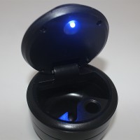 Osults LED Car Ashtray - Portable Ashtray with Blue LED Light, Smokeless Design, Easy Clean, Fits Most Cup Holders