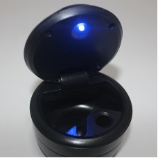 Osults LED Car Ashtray - Portable Ashtray with Blue LED Light, Smokeless Design, Easy Clean, Fits Most Cup Holders